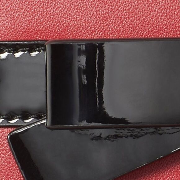 KATE SPADE GIFT/CANDY BOX LEATHER JEWELRY BOX IN RED CURRANT BLACK BOW NEW - Picture 10 of 10